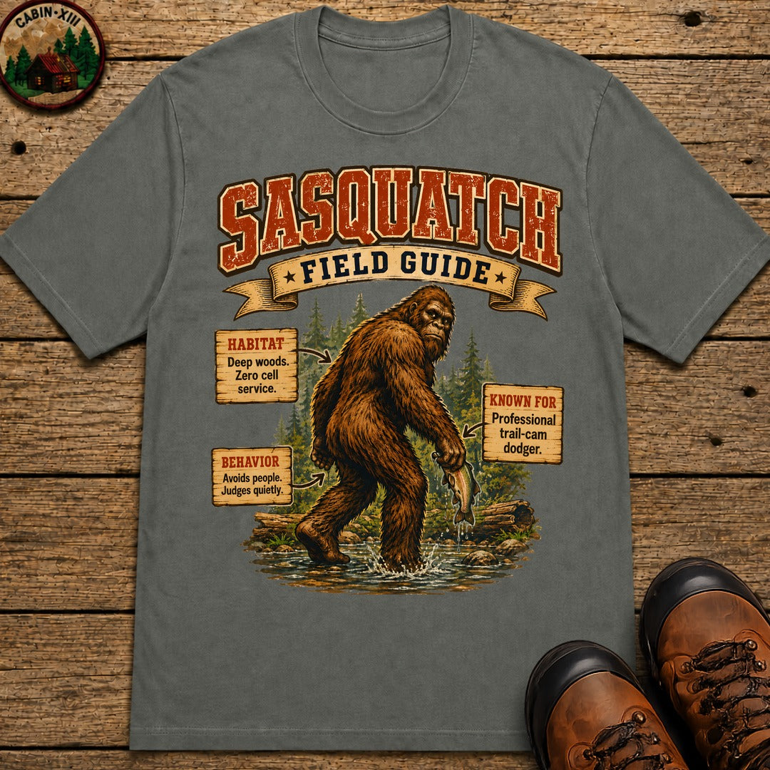 Sasquatch Field Guide T-Shirt - Pepper