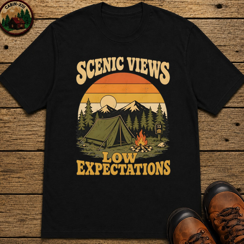 Scenic Views Low Expectations T Shirt - Black