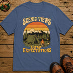 Scenic Views Low Expectations T Shirt - Blue Jean