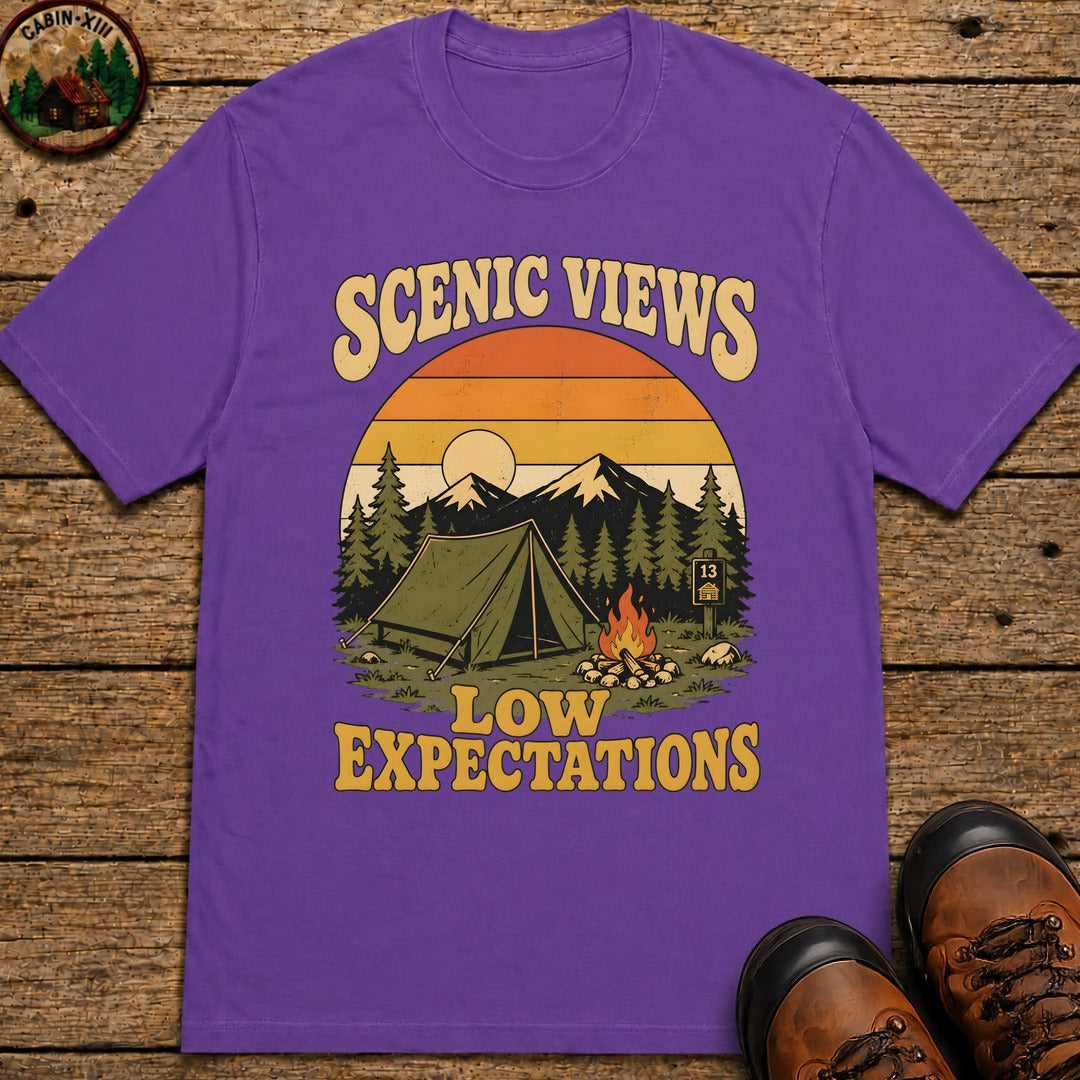 Scenic Views Low Expectations T Shirt - Grape
