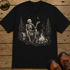 Skeleton Storyteller Sketch T Shirt - Black