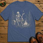 Skeleton Storyteller Sketch T Shirt - Blue Jean
