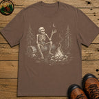 Skeleton Storyteller Sketch T Shirt - Espresso