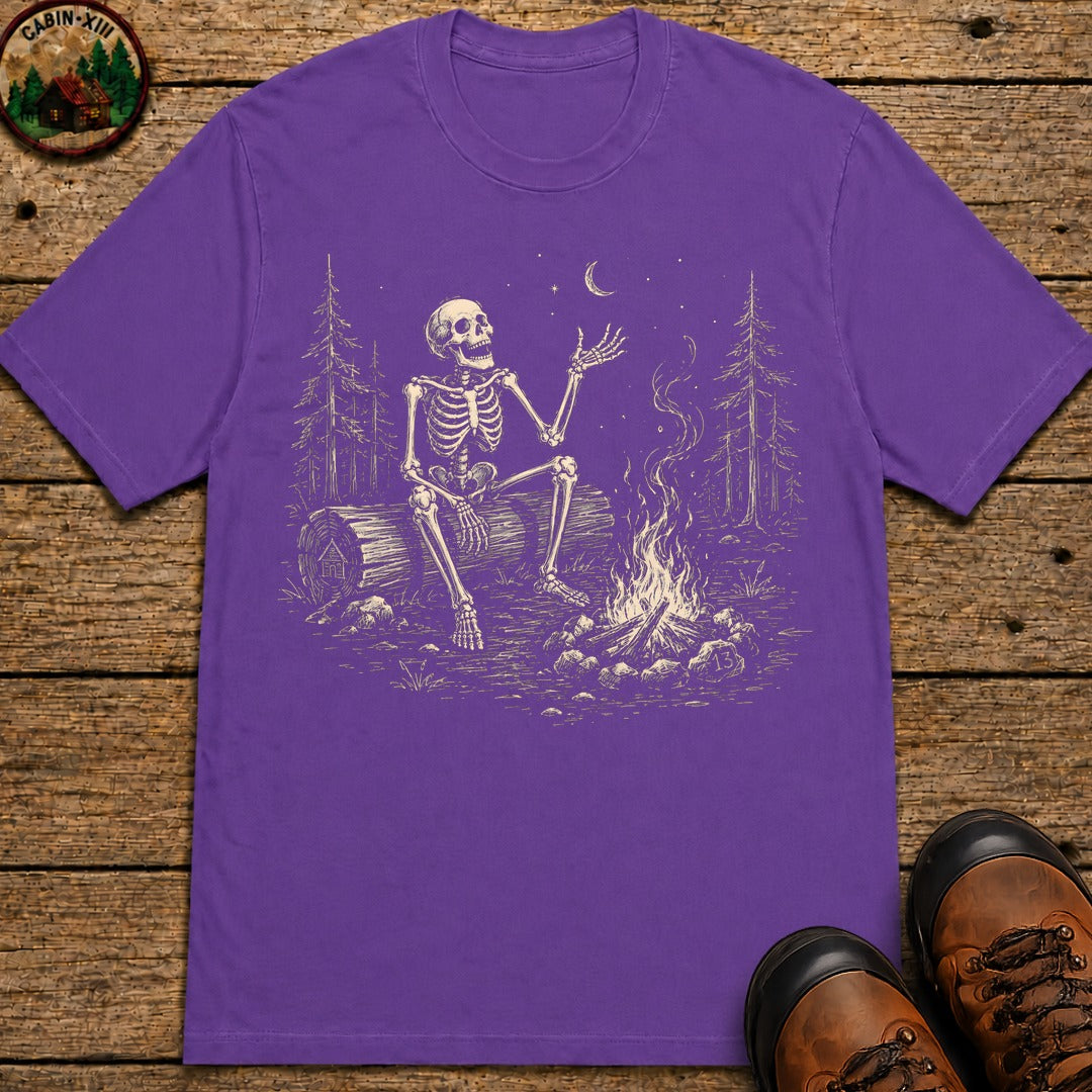 Skeleton Storyteller Sketch T Shirt - Grape