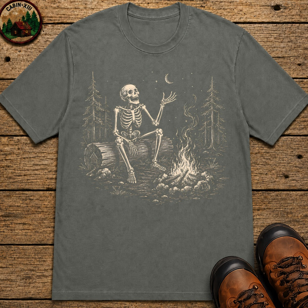 Skeleton Storyteller Sketch T Shirt - Pepper