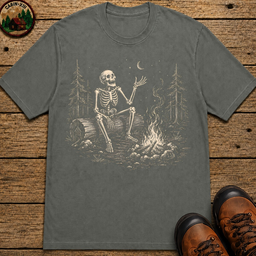 Skeleton Storyteller Sketch T Shirt - Pepper