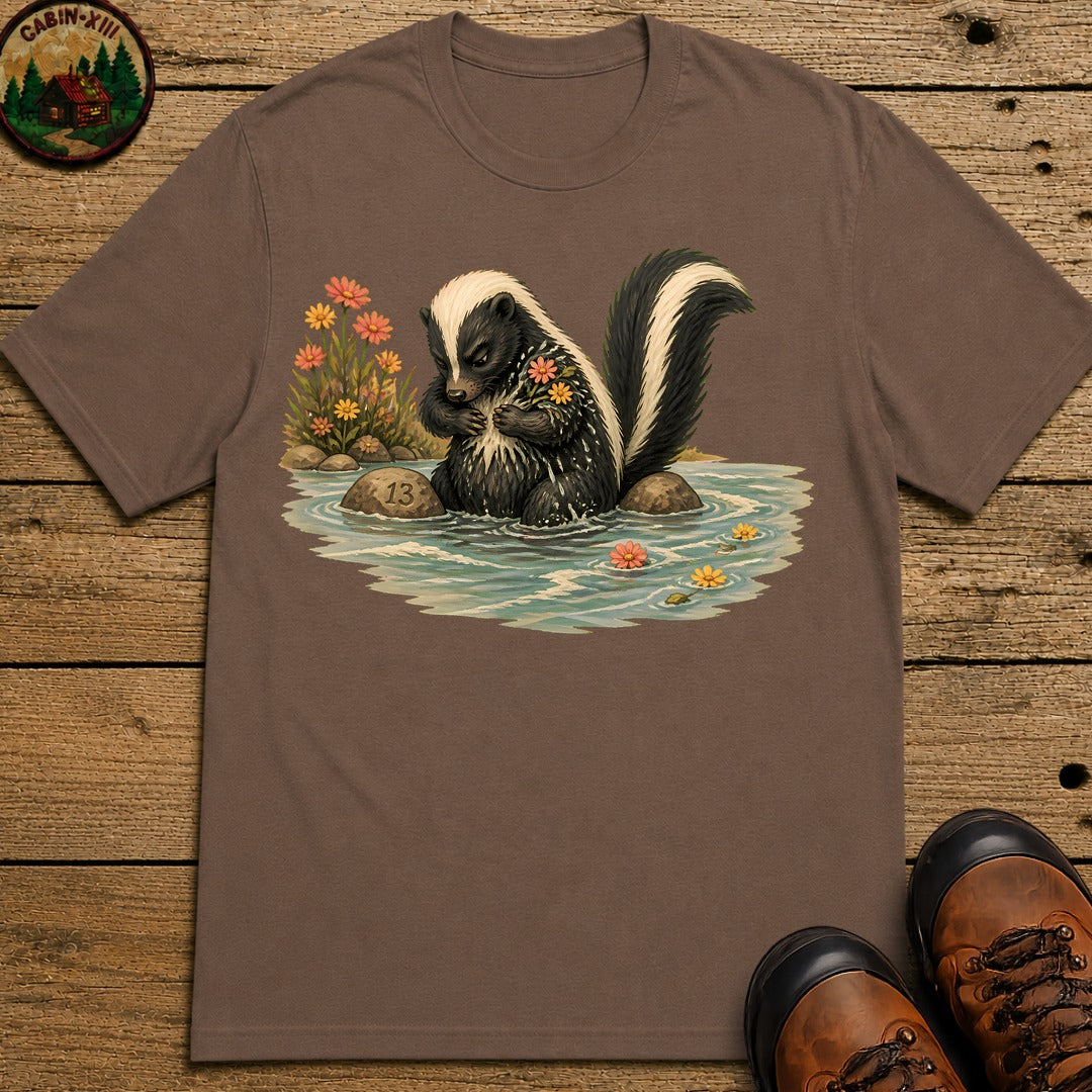 Skunk Bathing T-Shirt - Espresso