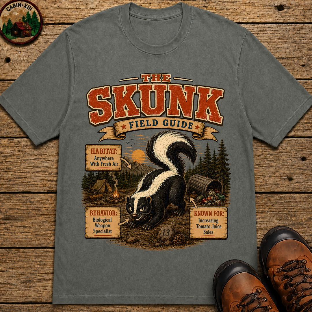 Skunk Field Guide - Biological Weapon Specialist Camping Tee - Pepper