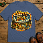 Sleep Under the Stars — Retro Camping and Fishing Tee - Blue Jean