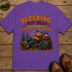 Sleeping Not Dead Just Checking the Eyelids for Leaks Funny Tee - Grape