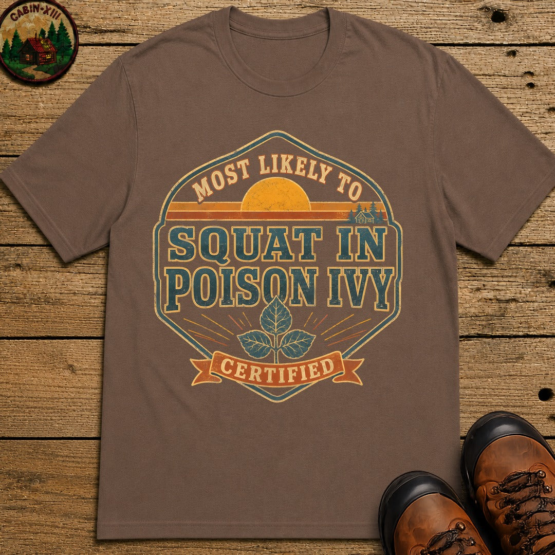 Squat In Poison Ivy (Retro) T Shirt - Espresso