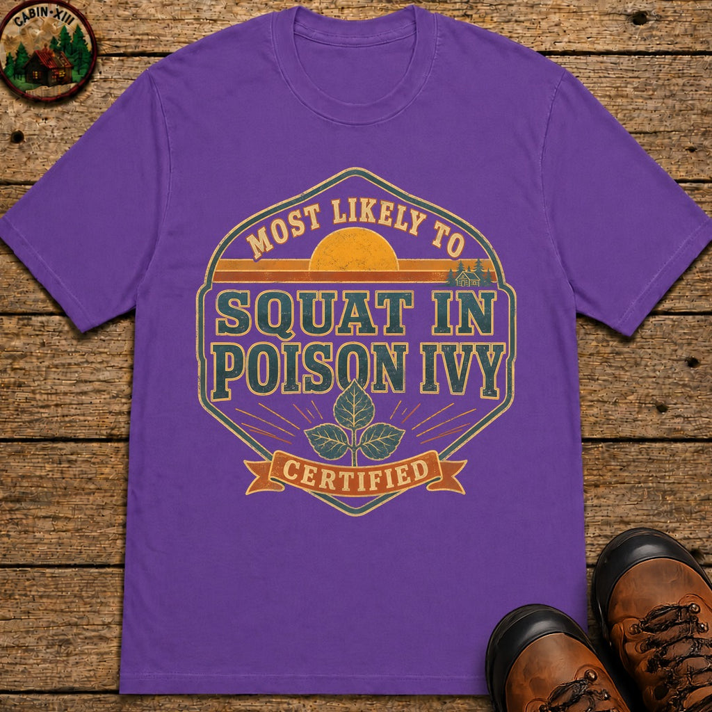 Squat In Poison Ivy (Retro) T Shirt - Grape