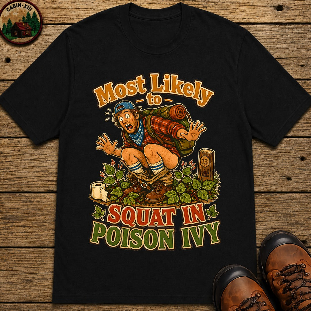 Squat In Poison Ivy T-Shirt - Black