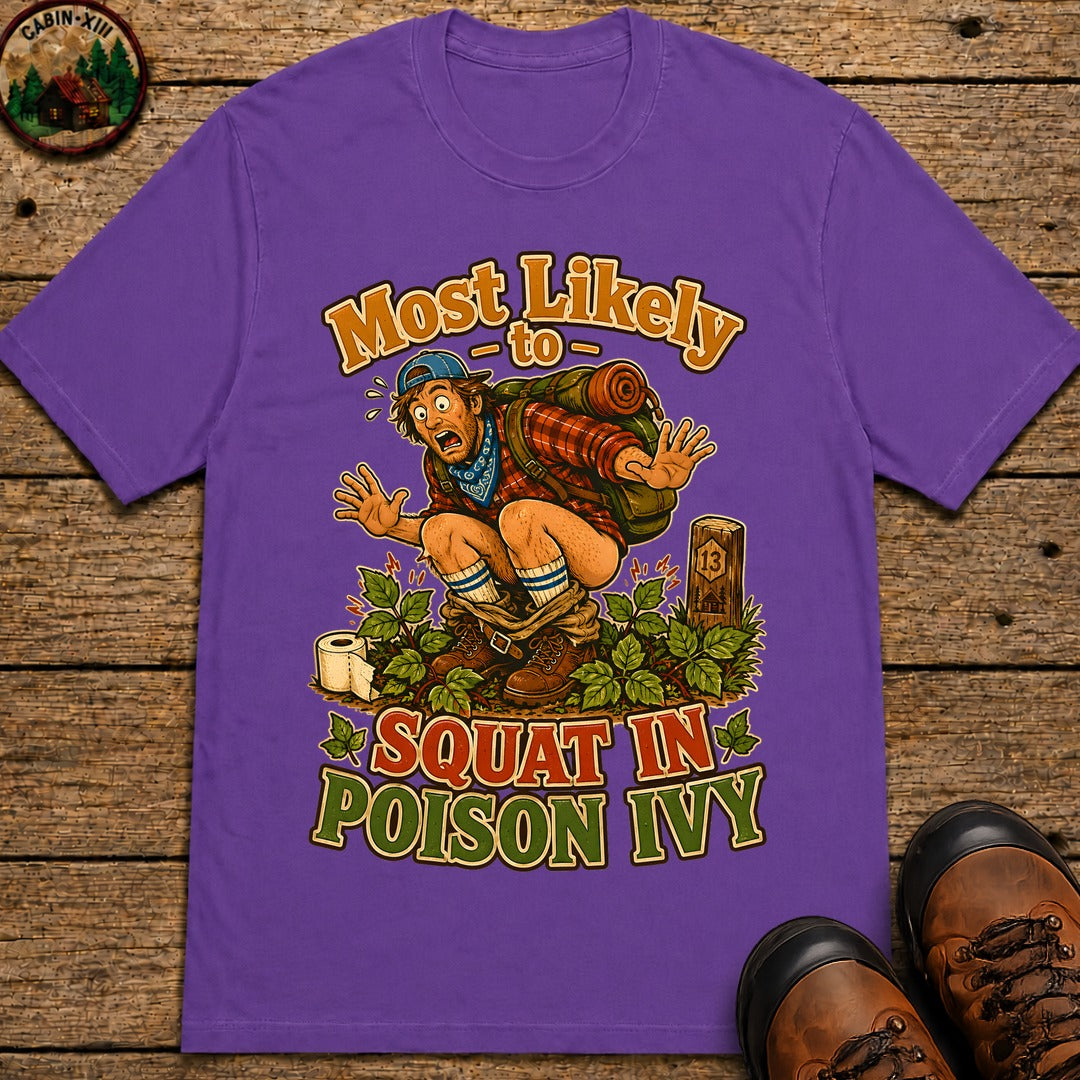 Squat In Poison Ivy T-Shirt - Grape