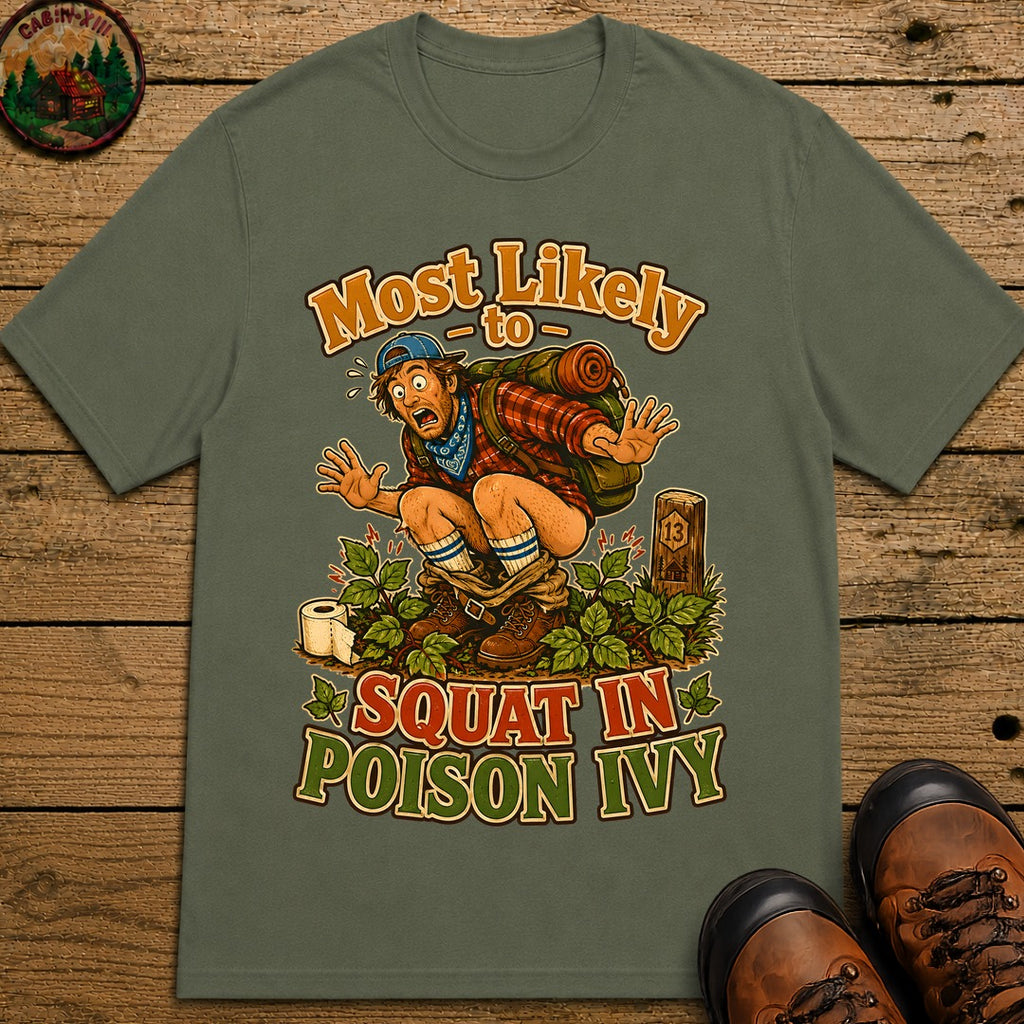 Squat In Poison Ivy T-Shirt - Moss