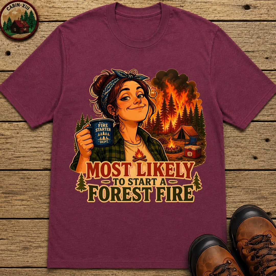 Start A Forest Fire T-Shirt - Berry