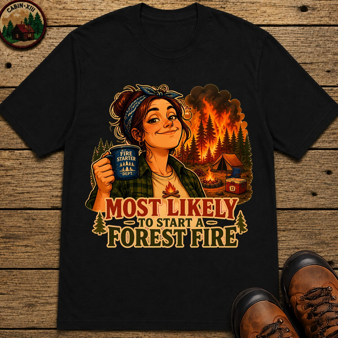 Start A Forest Fire T-Shirt - Black