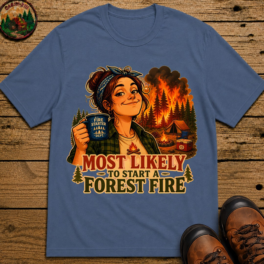 Start A Forest Fire T-Shirt - Blue Jean