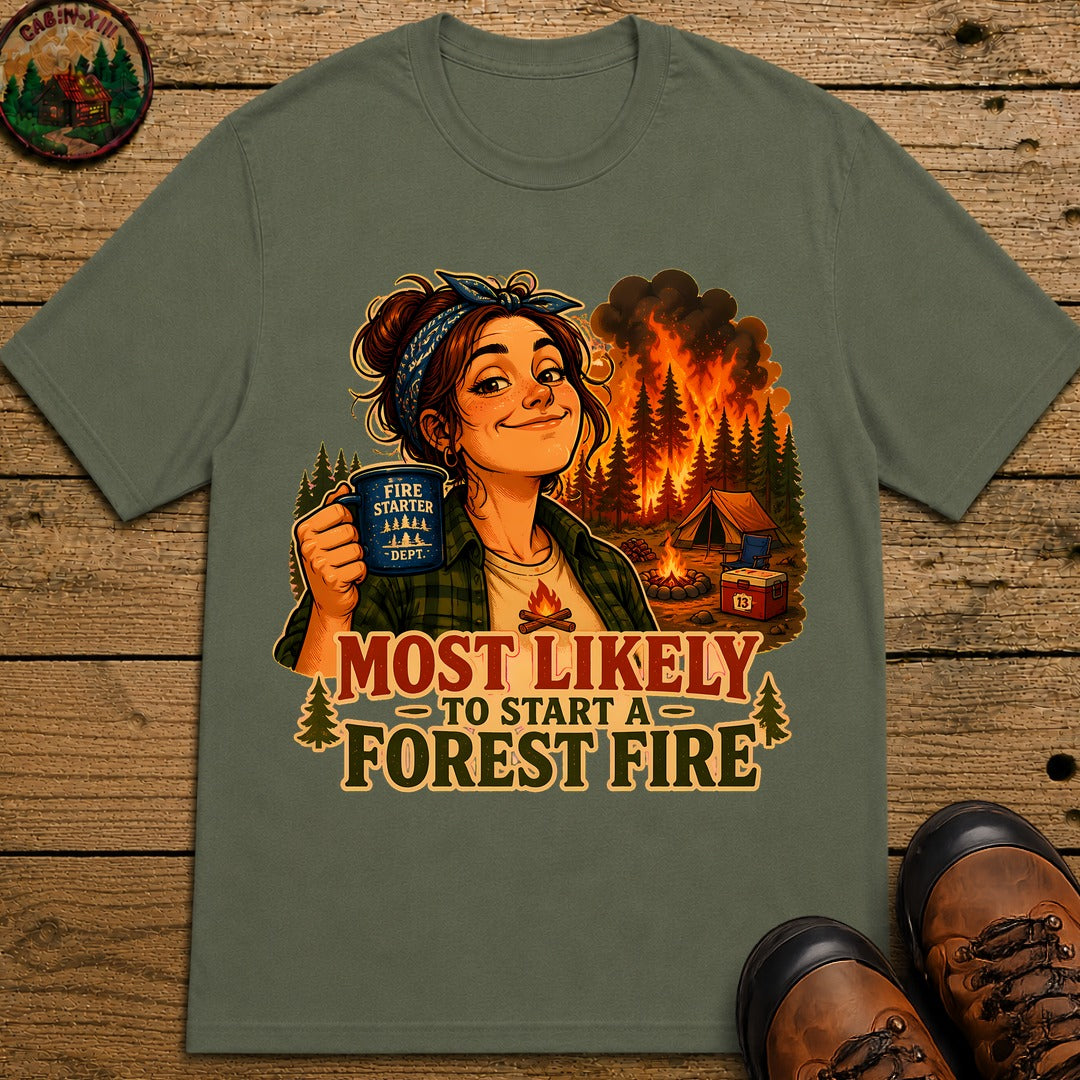 Start A Forest Fire T-Shirt - Moss