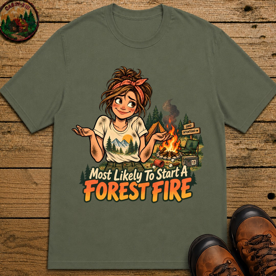 Start A Forest Fire T-Shirt - Moss