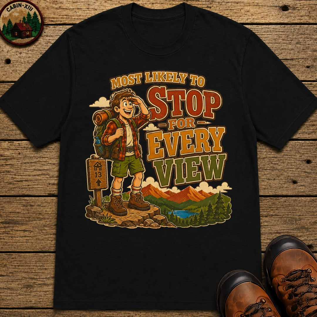 Stop For Every View T-Shirt - Black
