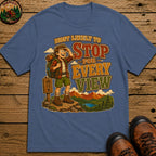 Stop For Every View T-Shirt - Blue Jean