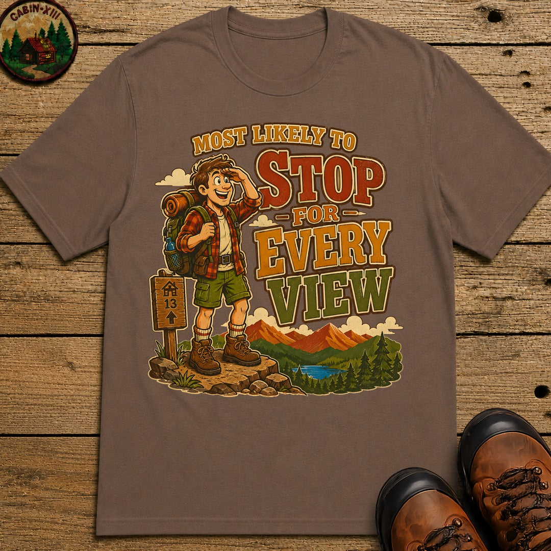 Stop For Every View T-Shirt - Espresso