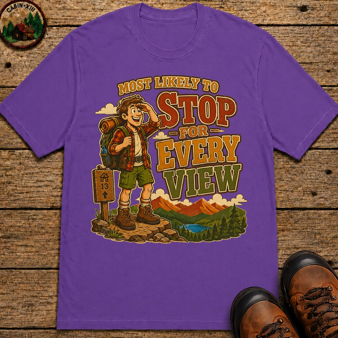 Stop For Every View T-Shirt - Grape