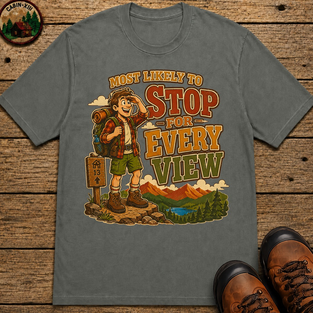Stop For Every View T-Shirt - Pepper