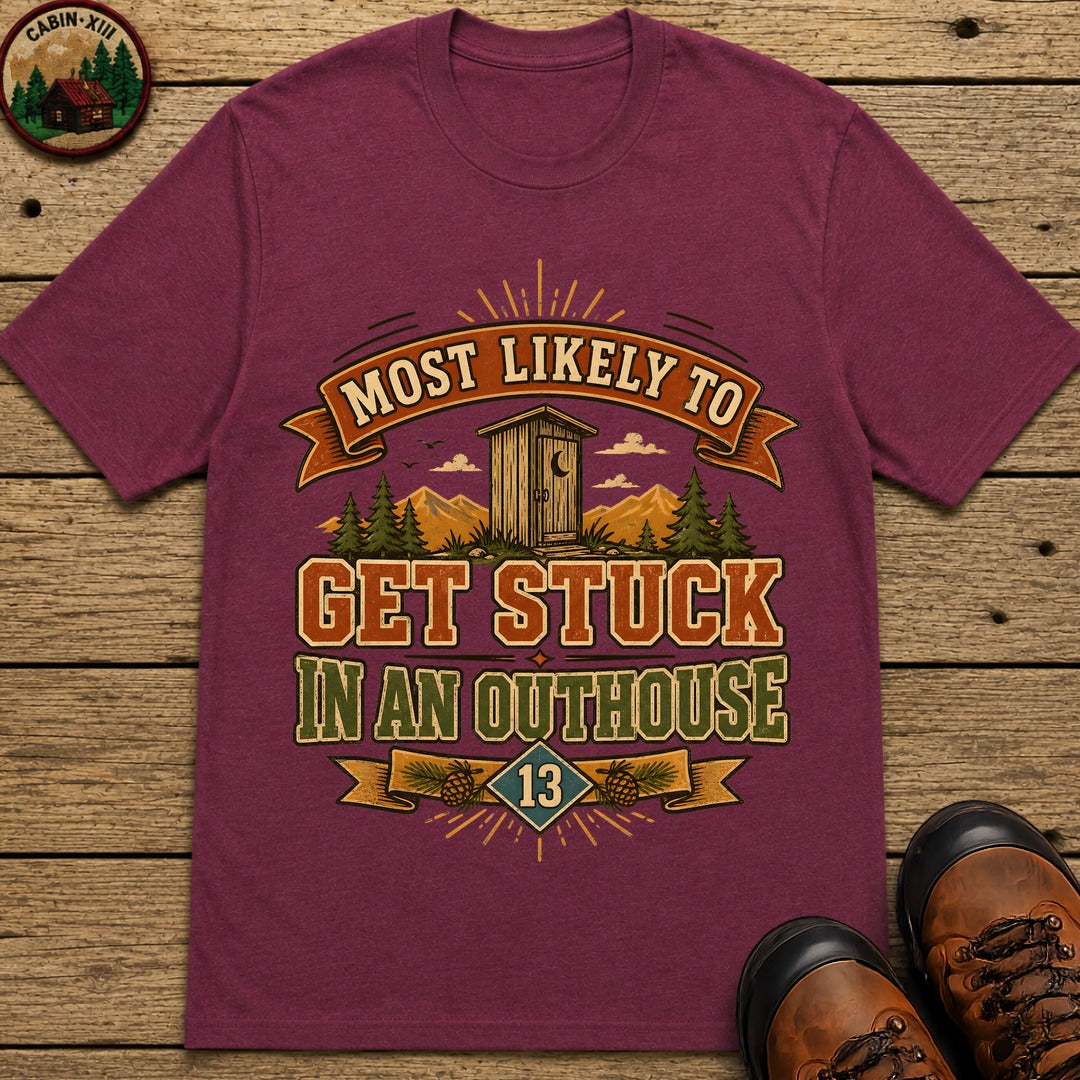 Stuck In An Outhouse (Modern) T Shirt - Berry