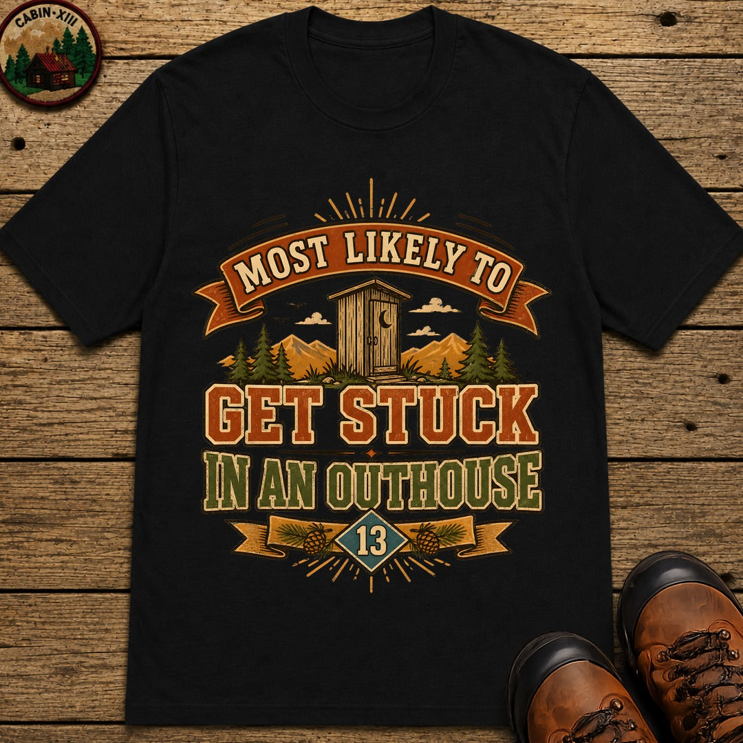 Stuck In An Outhouse (Modern) T Shirt - Black