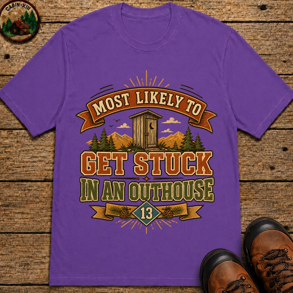 Stuck In An Outhouse (Modern) T Shirt - Grape