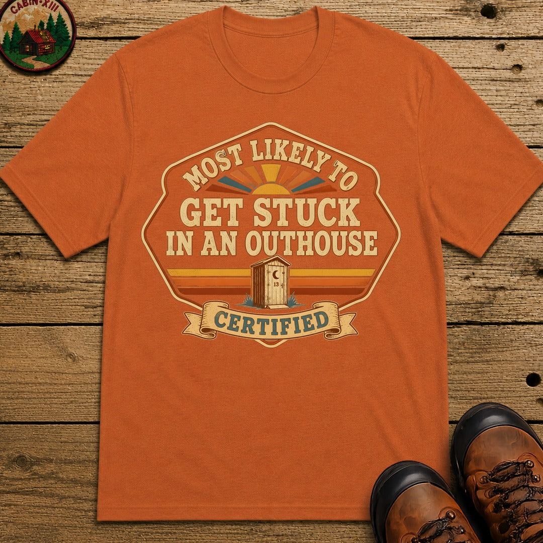 Stuck In An Outhouse (Retro) T Shirt - Yam