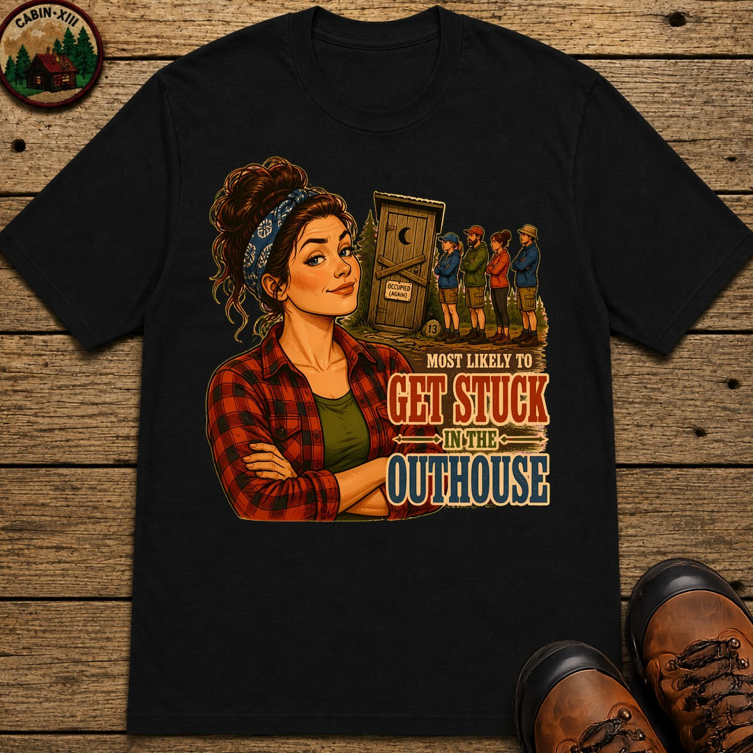 Stuck In The Outhouse T-Shirt - Black