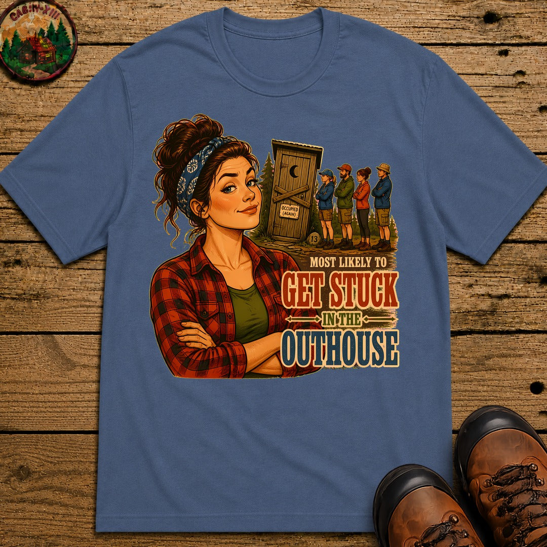Stuck In The Outhouse T-Shirt - Blue Jean