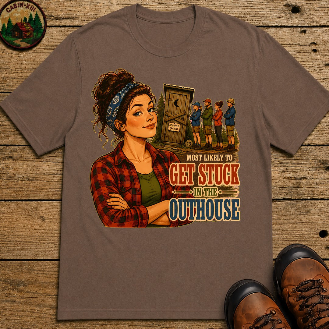 Stuck In The Outhouse T-Shirt - Espresso