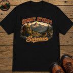 Summit Attempt Survivor Mostly Voluntary — Funny Hiking Tee - Black