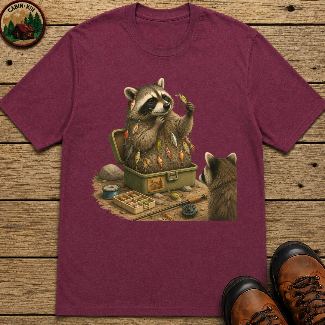 Tacklebox Raccoon T-Shirt - Berry