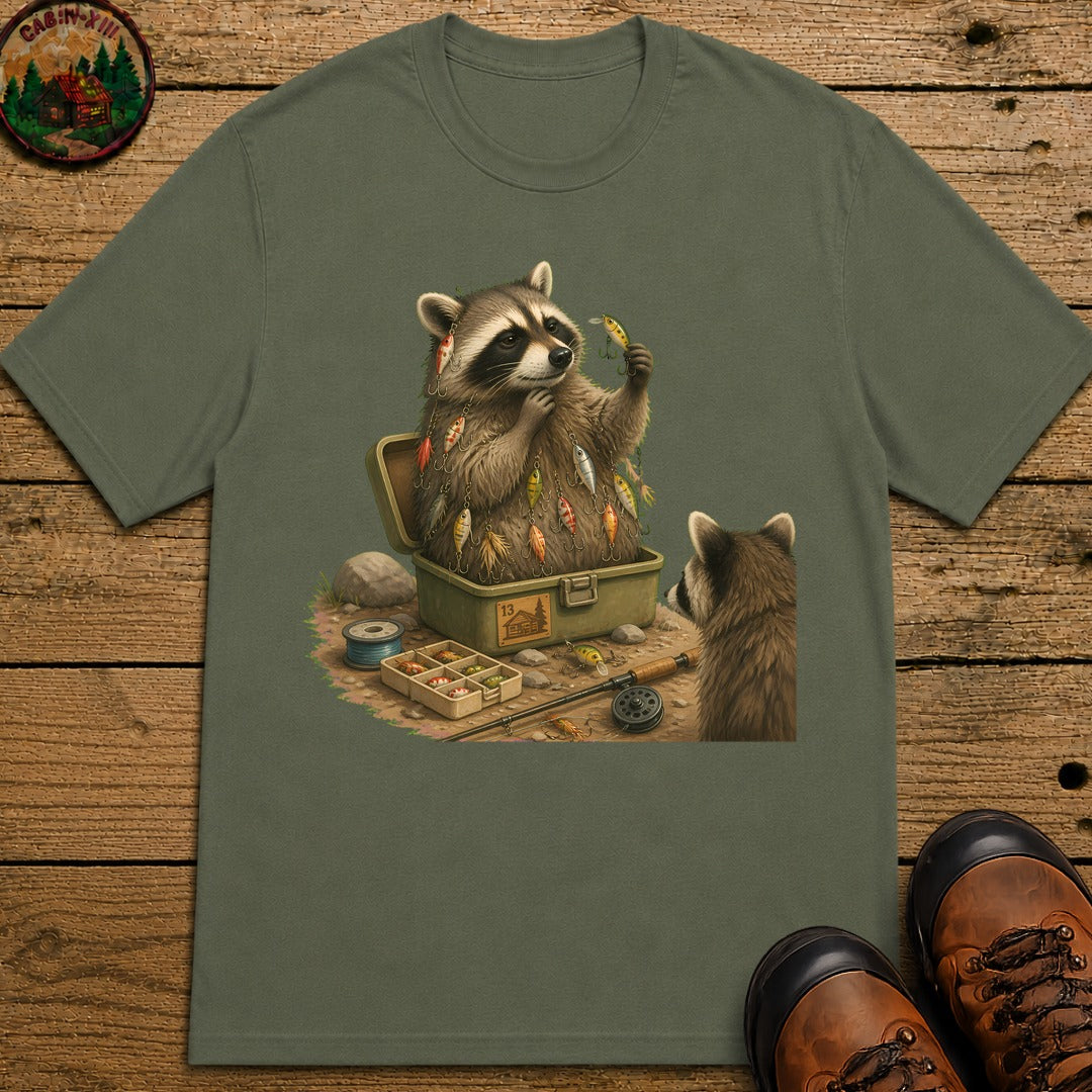 Tacklebox Raccoon T-Shirt - Moss