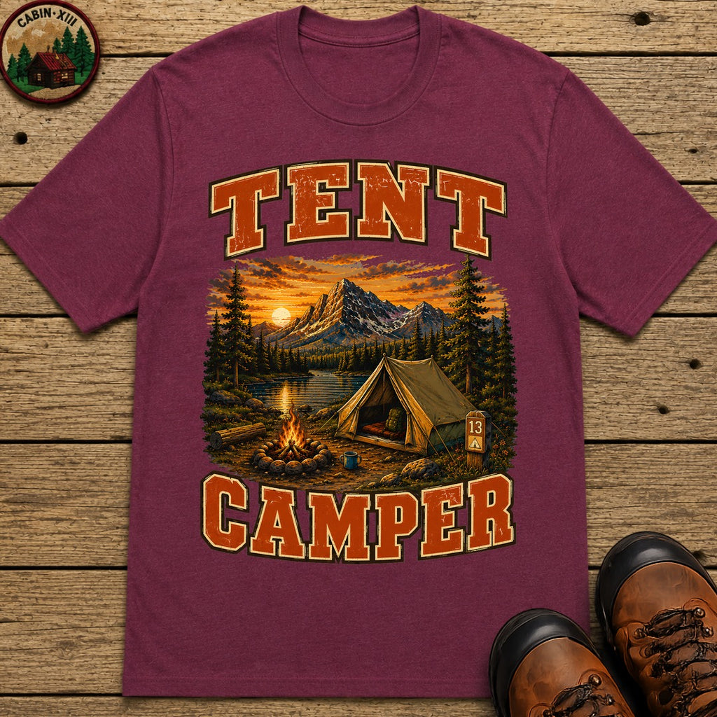 Tent Camper T-Shirt - Berry