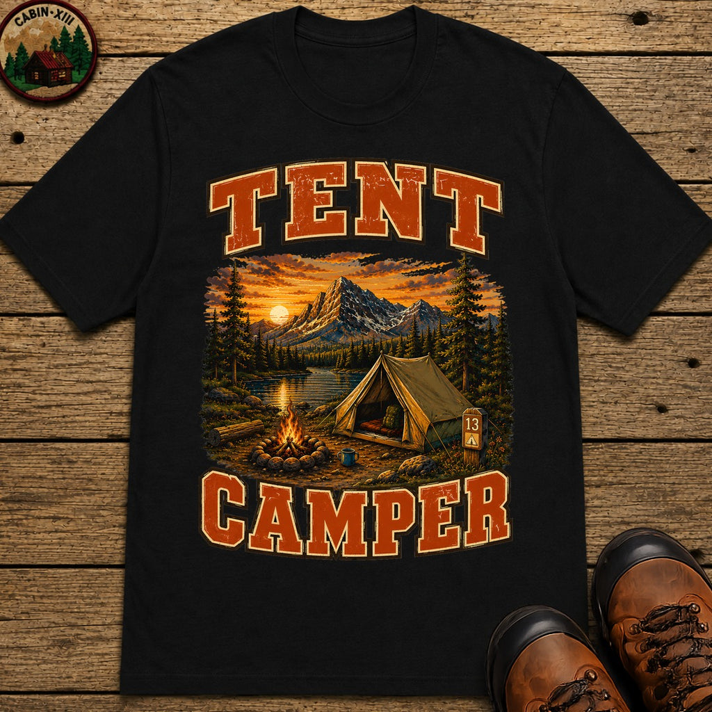 Tent Camper T-Shirt - Black