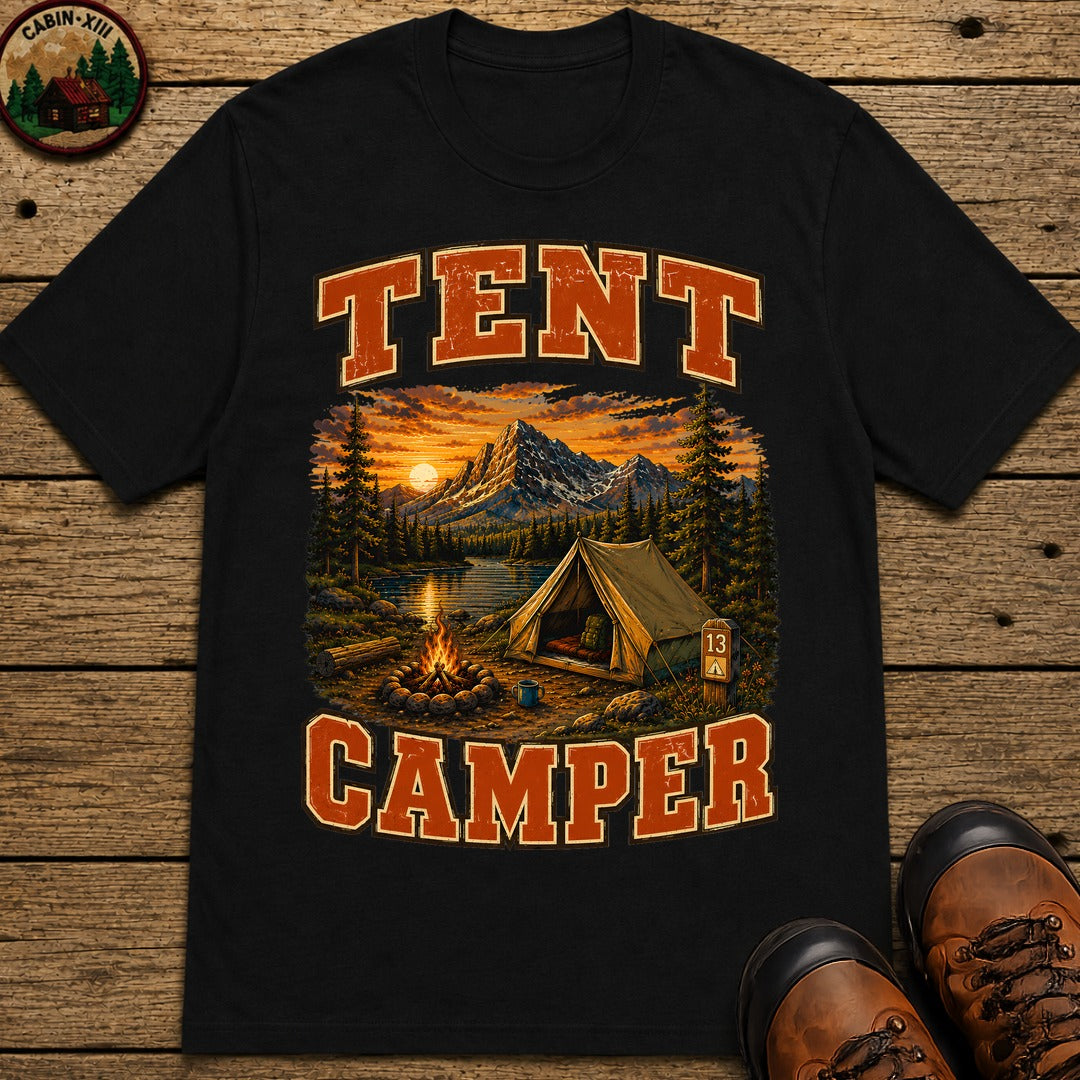 Tent Camper T-Shirt - Black