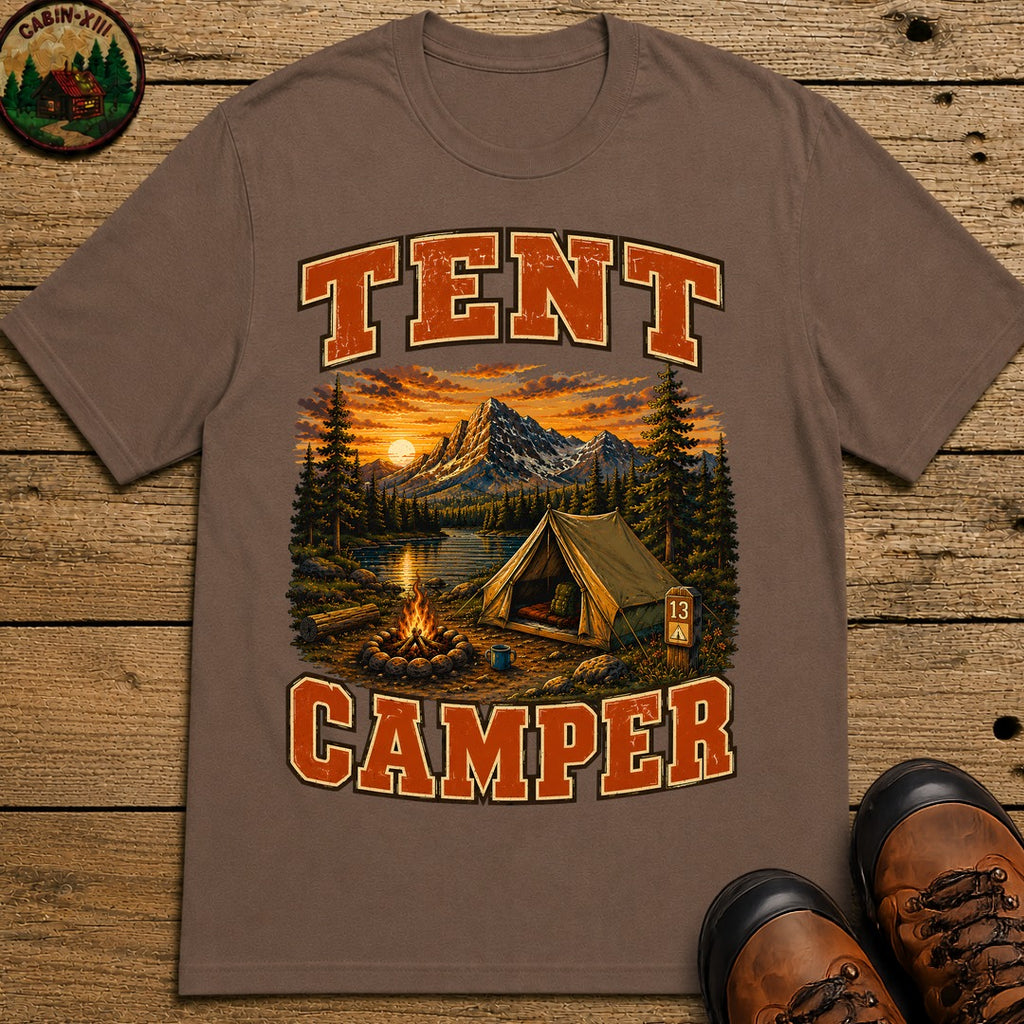 Tent Camper T-Shirt - Espresso