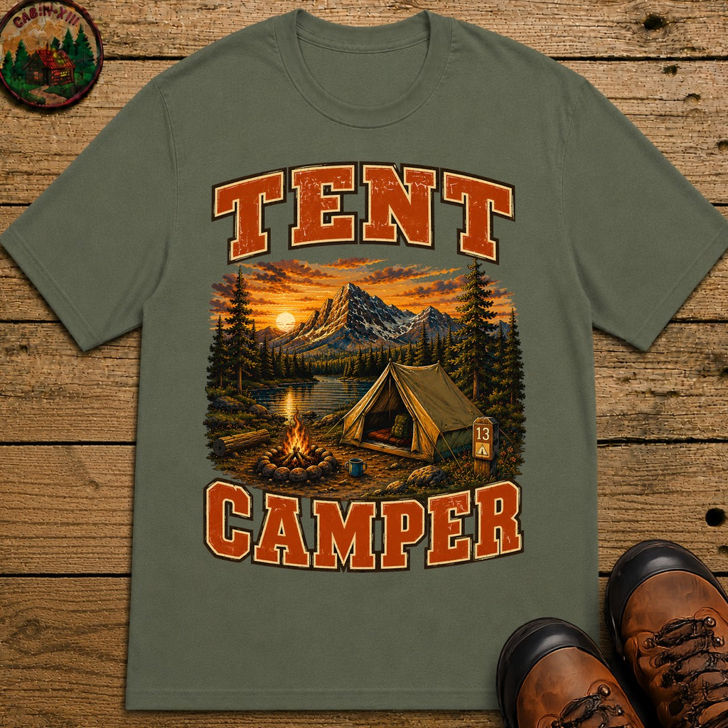 Tent Camper T-Shirt - Moss