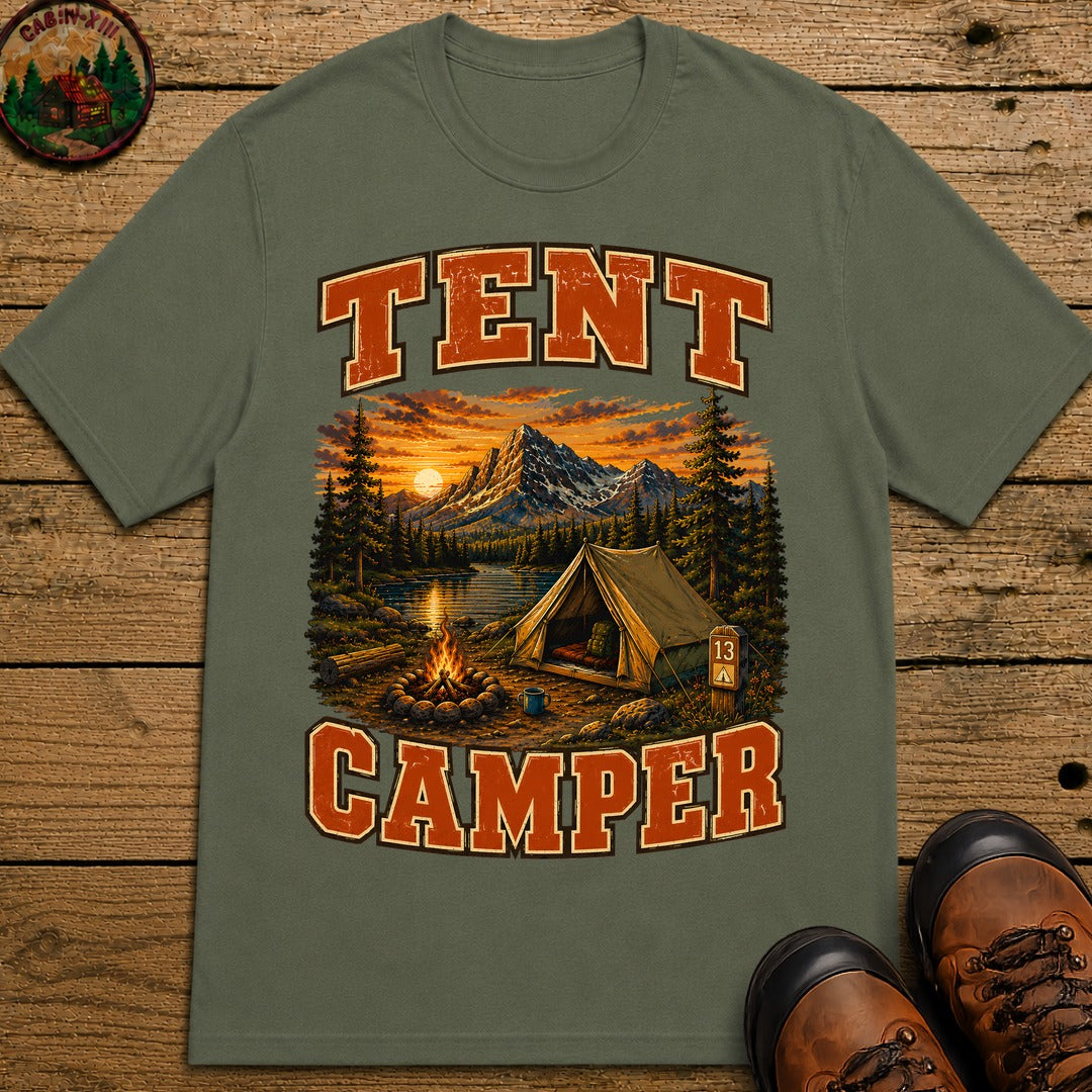 Tent Camper T-Shirt - Moss