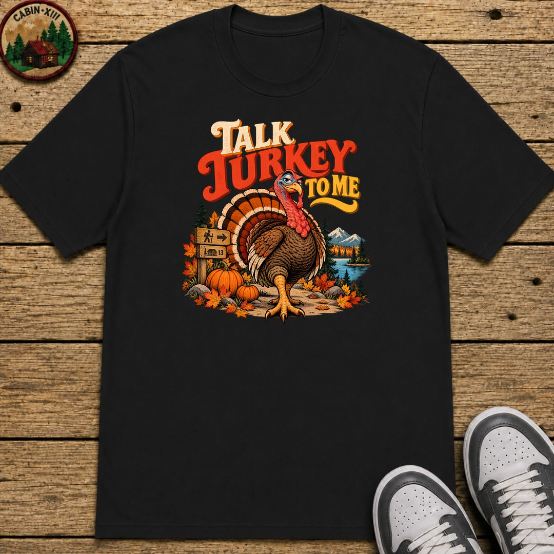 Thanksgiving Talk Turkey To Me Kids T-Shirt - Black