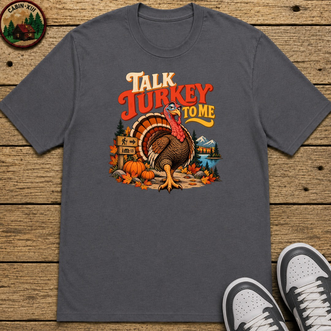 Thanksgiving Talk Turkey To Me Kids T-Shirt - Charcoal
