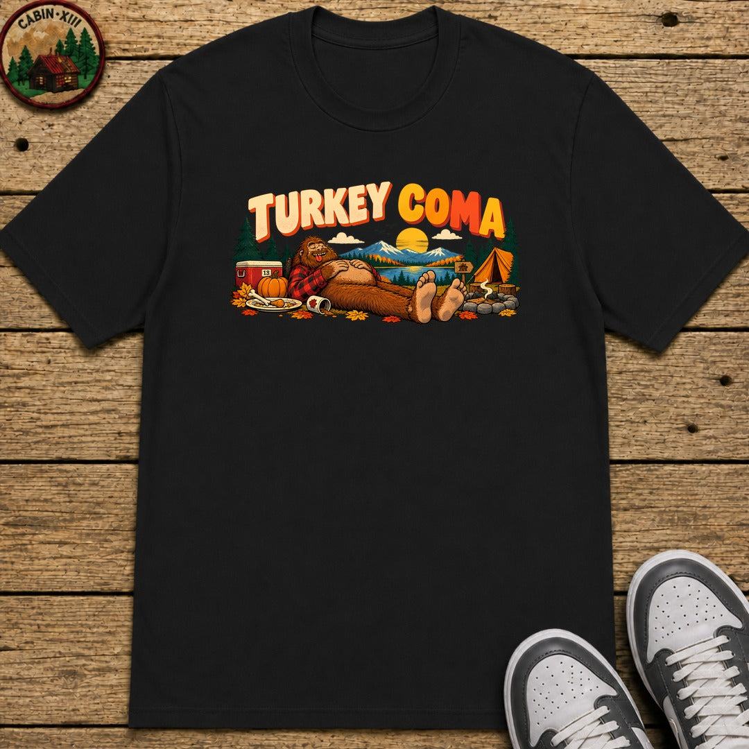 Thanksgiving Turkey Coma Kids T-Shirt - Black