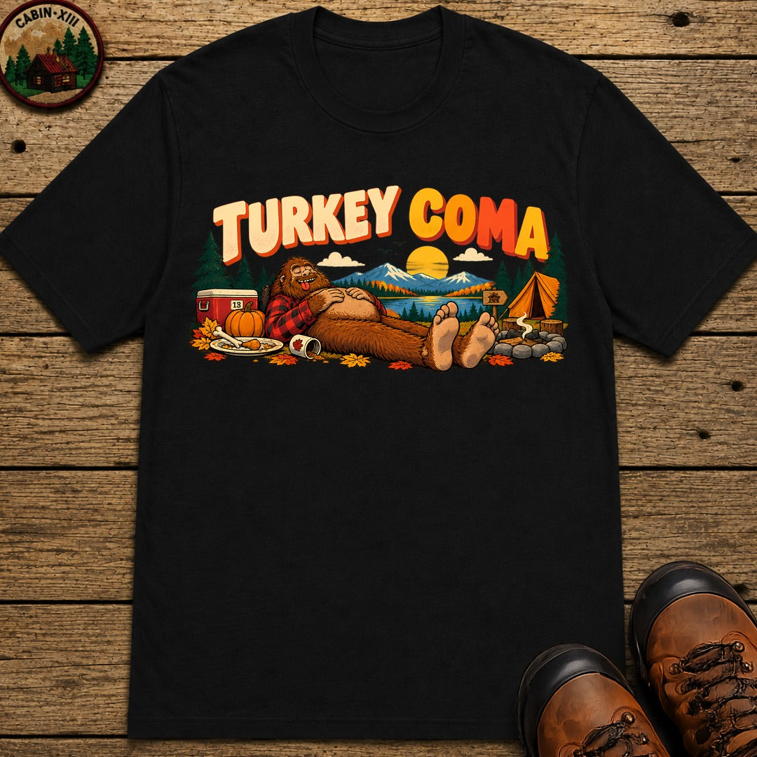 Thanksgiving Turkey Coma T-Shirt - Black