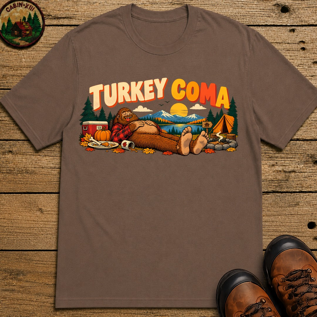 Thanksgiving Turkey Coma T-Shirt - Espresso